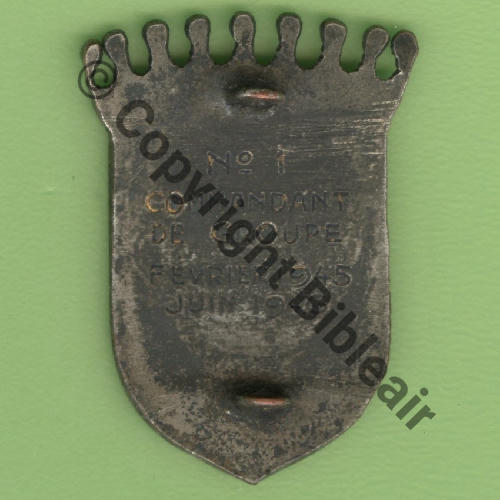 A1063 1945 NH GT.III.15 MAINE ALLEMAGNE LE BOURGET  SM 2Anneaux  Dos lisse Email.GF grave No1 COMMANDANT DU GROUPE FEVRIER 1945 JUIN 1946 Src.Y.GENTY 212Eur01.17 